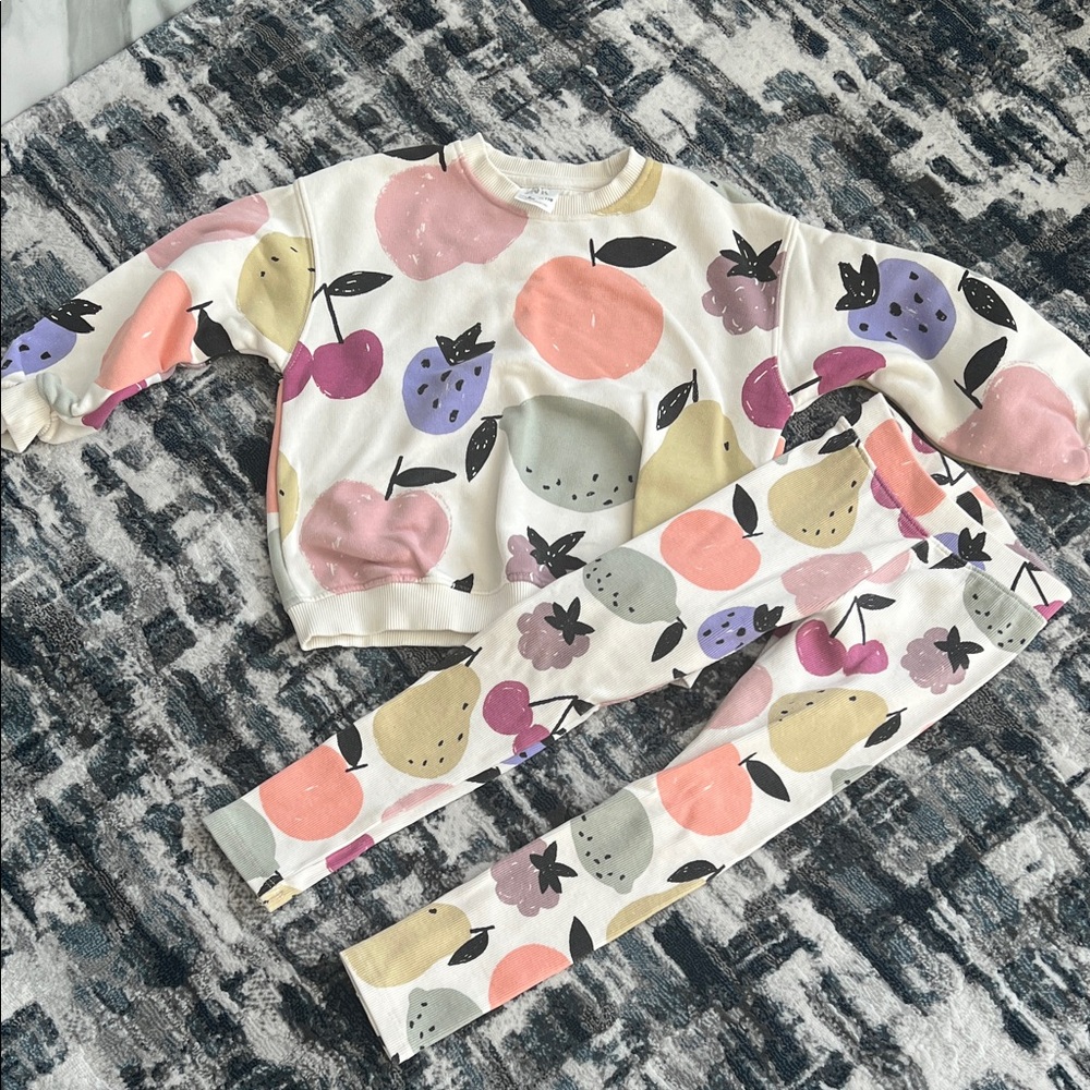 Zara Multicolor Fruit Print Kids Pajama Set